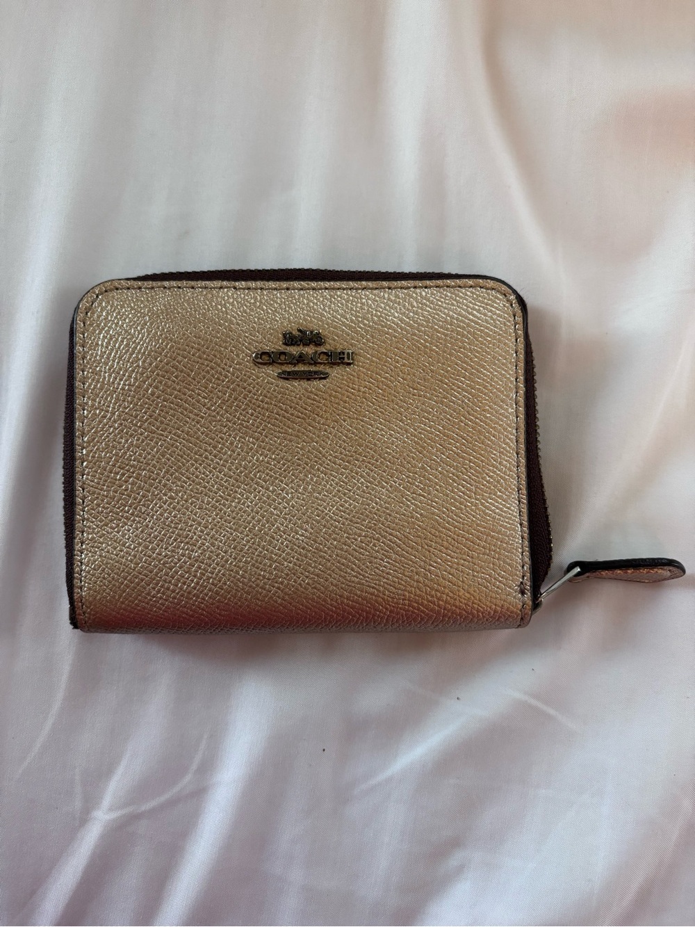 Coach Metallic Gold Zip-Around Wallet